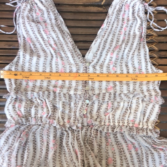 All Saints floral stripe tie shoulder top - Picture 6 of 7